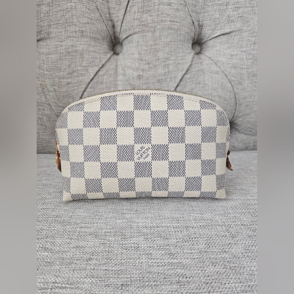 Authentic Louis Vuitton cosmetic case pouch toiletry azur